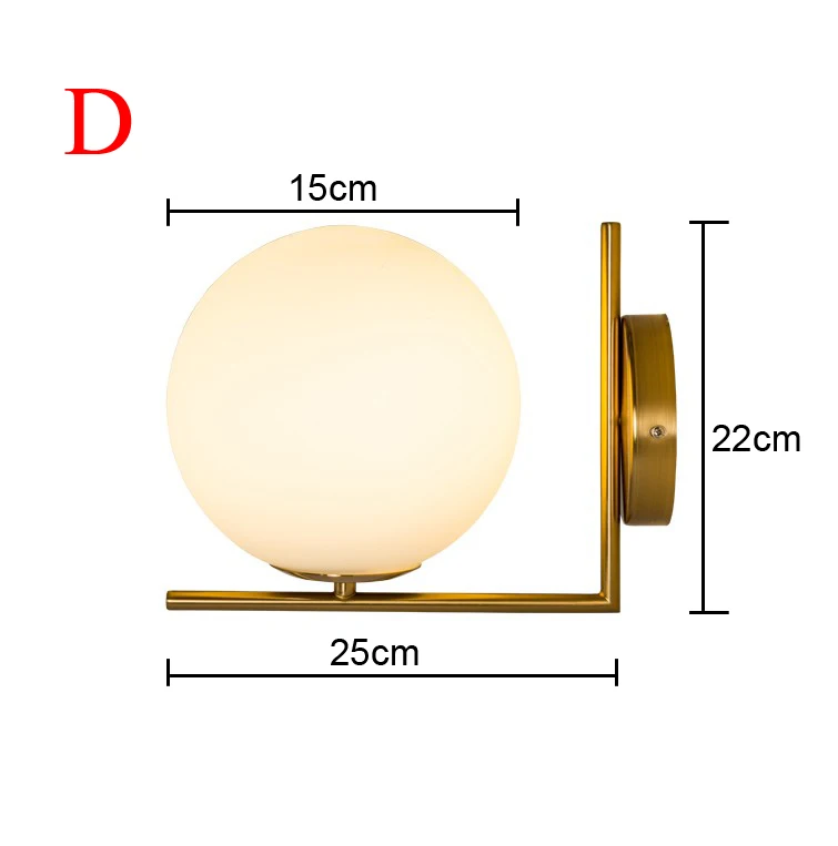D Ball Dia15cm Современный светодиодный Настольный светильник, настольная лампа, светильник, стеклянный шар, настольная лампа, настольный светильник для спальни, гостиной, пола, прикроватный, золотой дизайн - Цвет абажура: D Ball Dia15cm