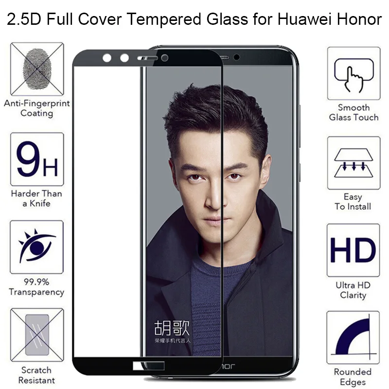 9D закаленное стекло полное покрытие экрана протектор для Honor 9 10 Lite 8 Pro Защитное