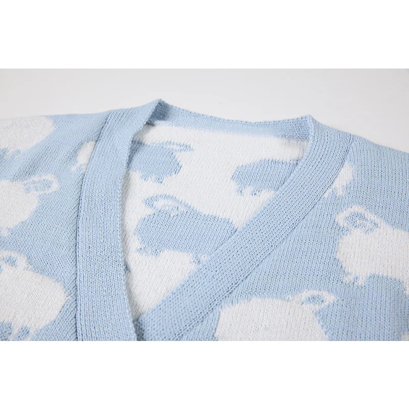 Женский трикотажный кардиган с длинным рукавом повседневный свободный оверсайз