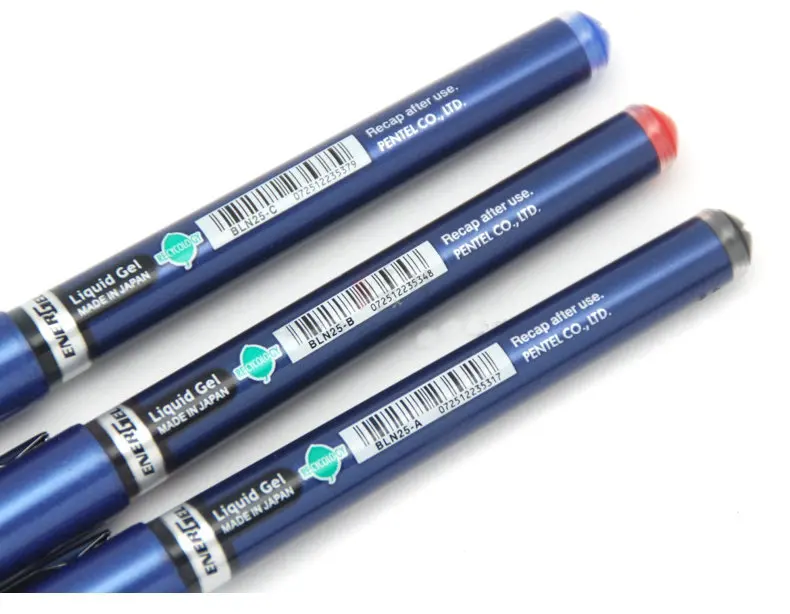 Быстросохнущая гелевая шариковая ручка Pentel BLN25 0 5 мм Япония черный/синий/красный