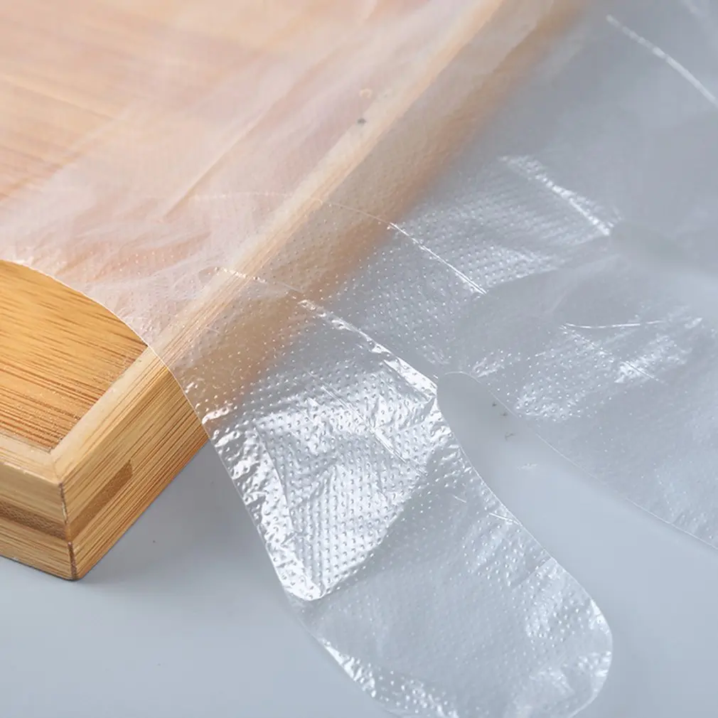 Одноразовые прозрачные пластиковые перчатки полиэтиленовые рабочие для