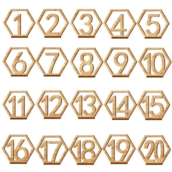 

Personalized Hexagon Wooden Wedding Table Number Signs With Holders Calligraphy Wedding Signage Sign Wood Table Number Stand