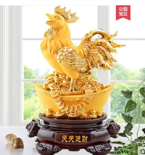 

Sand Gold Golden Rooster Zodiac Chicken Fengshui Crafts Home Decoration Living Room TV Cabinet Arrangement Wedding crafts