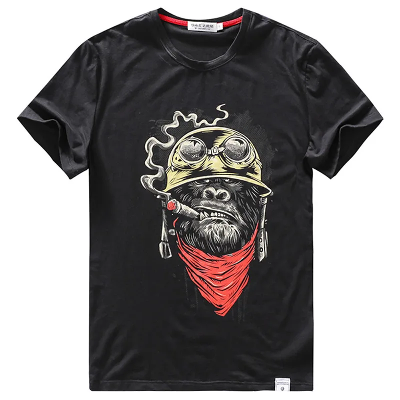 Мужская футболка оверсайз 2019 хлопковая майка с принтом в мужских футболках