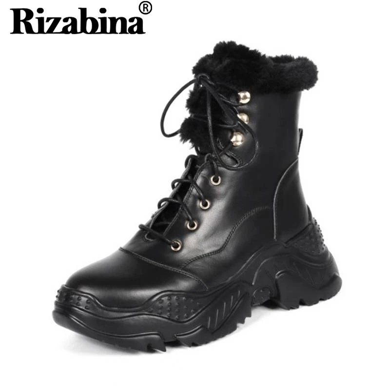 Женские утепленные кроссовки RIZABINA Зимние Повседневные ботильоны из натуральной