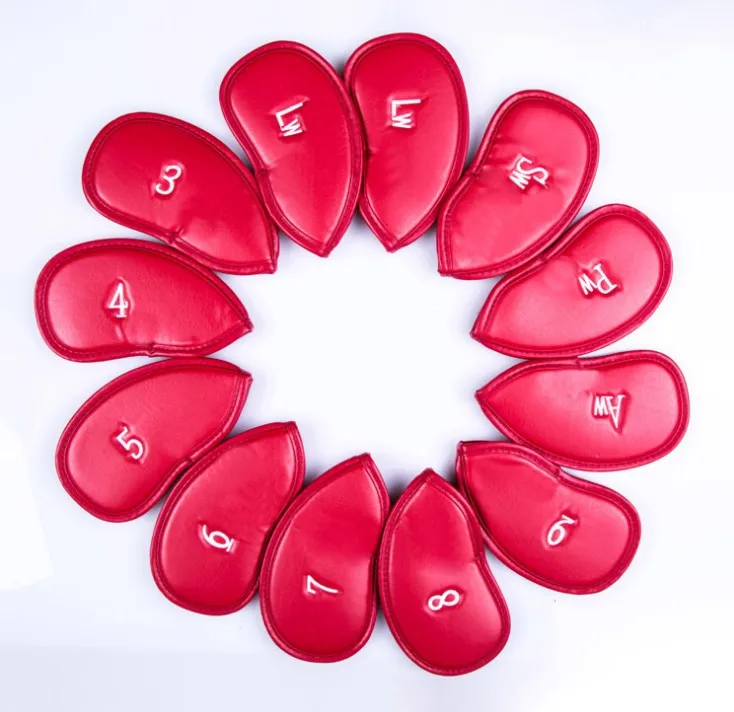 12 шт./компл. черный чехол для гольфа из высококачественной искусственной кожи с