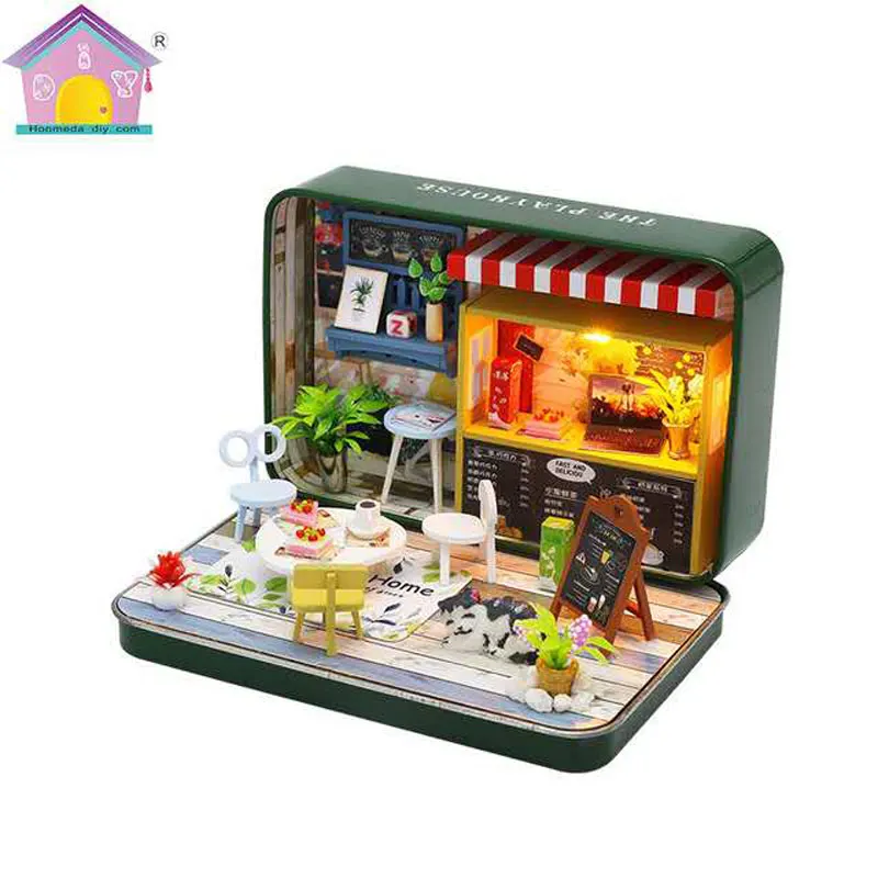 DIY Дом ручной Casa игрушки архитектура в коробке с лампочкой освещение спальня