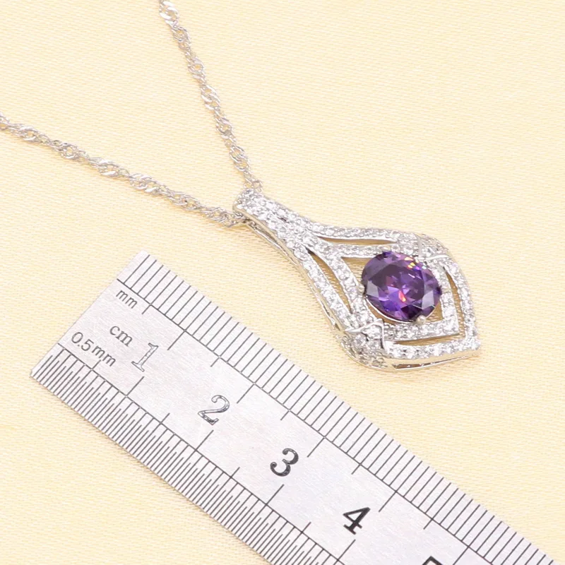 XUTAAYI Новое поступление серебряные Ювелирные наборы для женщин фиолетовое