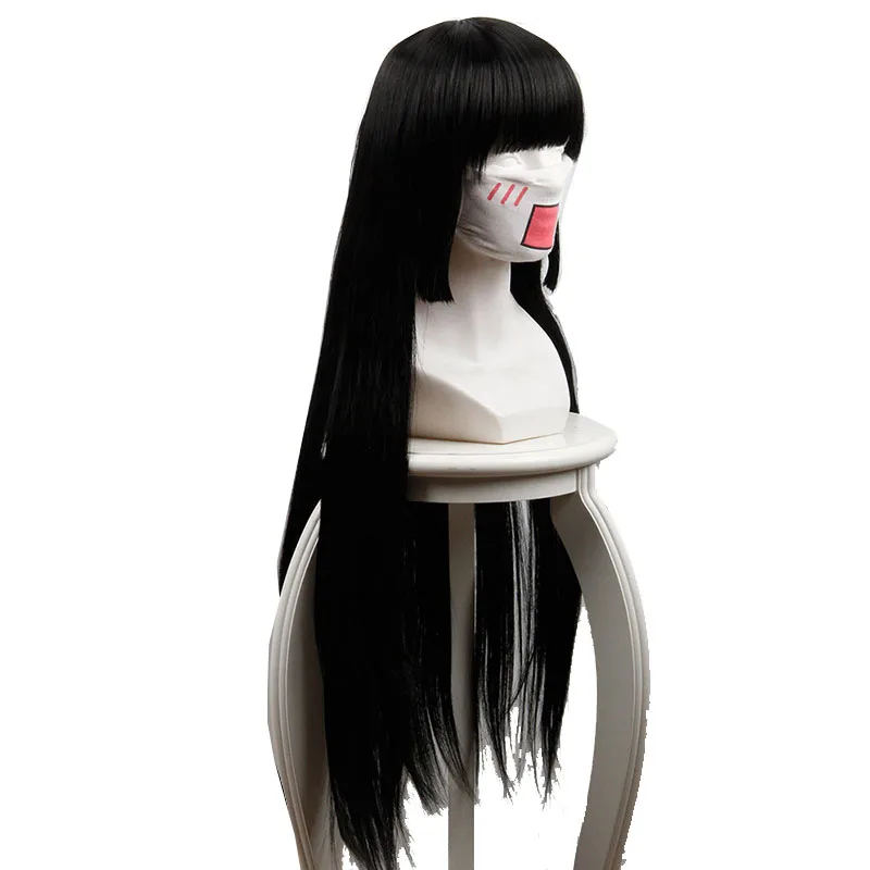 Дешевые 100 см Kakegurui Yumeko Jabami Косплэй парики черные прямые термостойкие