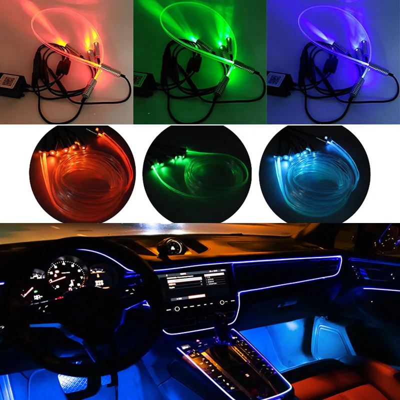 12V Красочные RGB приложение Управление Автомобильный светодиодный внутренний