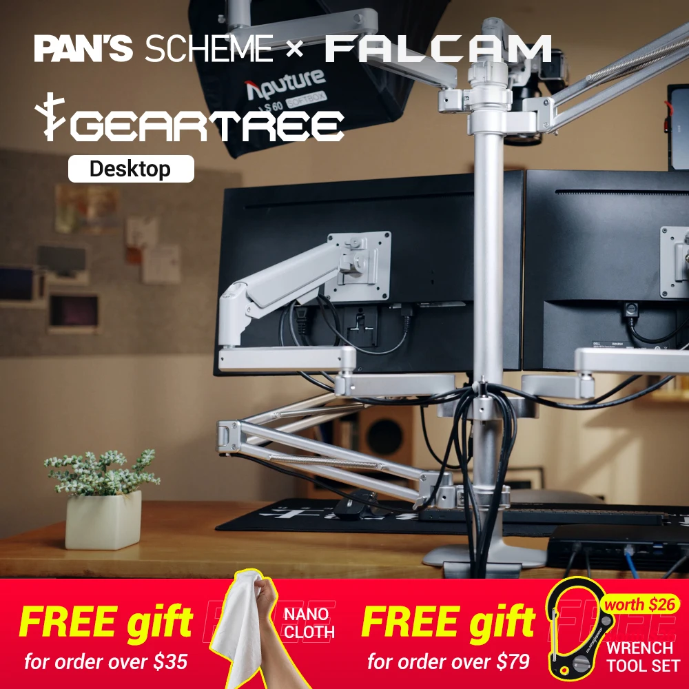 

Схема PAN'S × FALCAM Geartree, настольный набор, алюминиевый сплав, прямая трансляция, цифровая зеркальная камера, телефон, Vlog Selfie