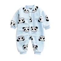 autumn winter newborn baby girl clothes panda print baby boy romper warm infant baby boy girl soft fleece bobysuit pajamas