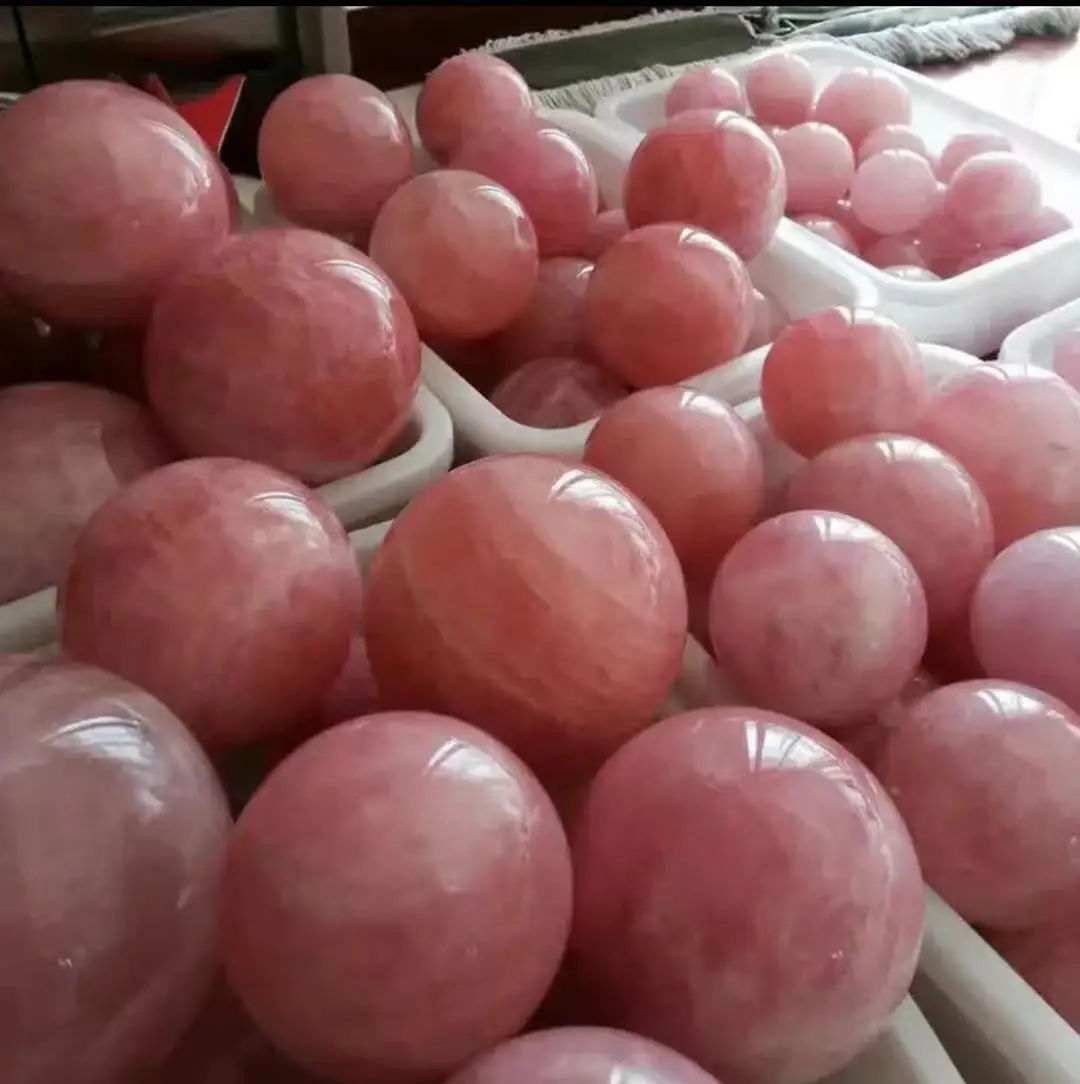 

Boule de cristal Quartz Rose naturel, boule de gurison, boule de pierre naturelle fengshui, dcoration de la maison