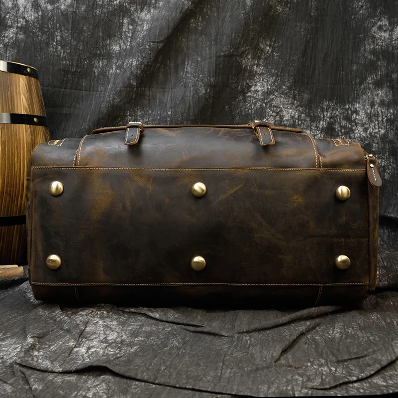 Винтажная дорожная сумка для мужчин из натуральной кожи большой кожаный мешок