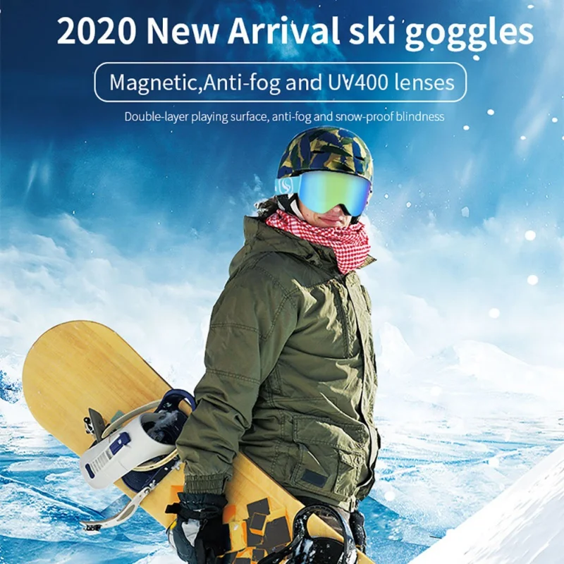 

Ski Goggles Men UV Protection Skate Skiing Eyewear Winter Replaceable Revo PC Lens Women Snowboarding Sports Glasses Accessories