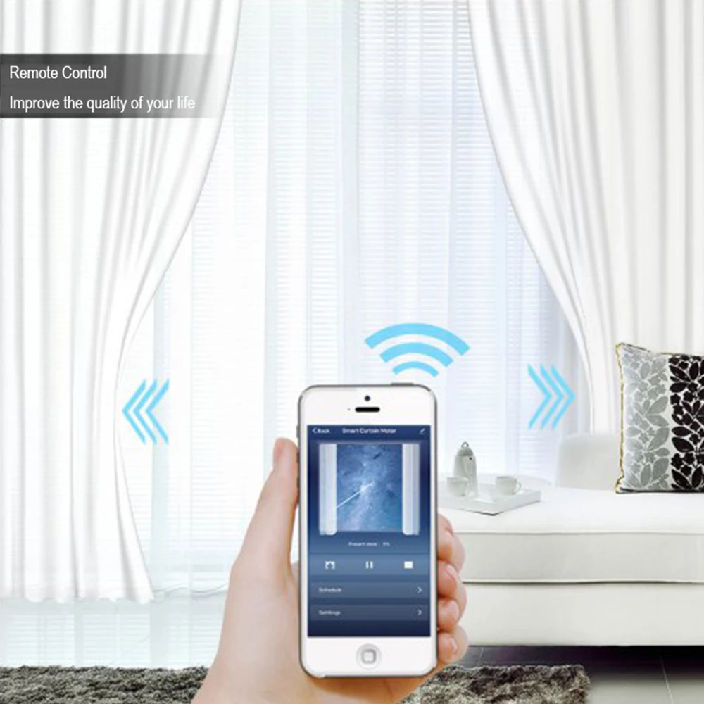 

ACCKIP Electric Curtain Track Customizable Super Quite for Smart Home DIY Install Work with Curtain Motor