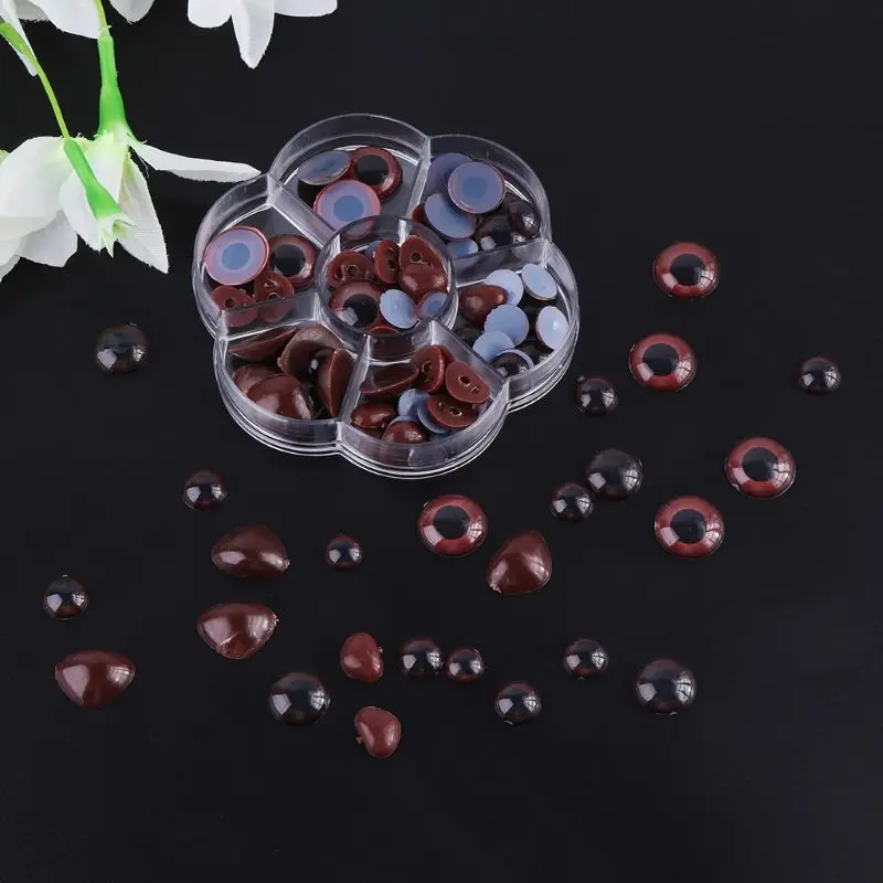 

90pcs 10-12mm Plastic Safety Eyes Noses For Plush Bear Doll Puppet Handmade Crafts Children Kids DIY Toys