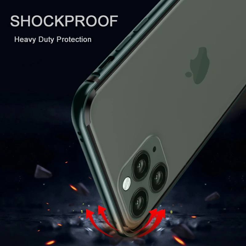 Металлический бампер CAPSSICUM для iPhone 11 Pro Max Ударопрочный Мягкий силиконовый