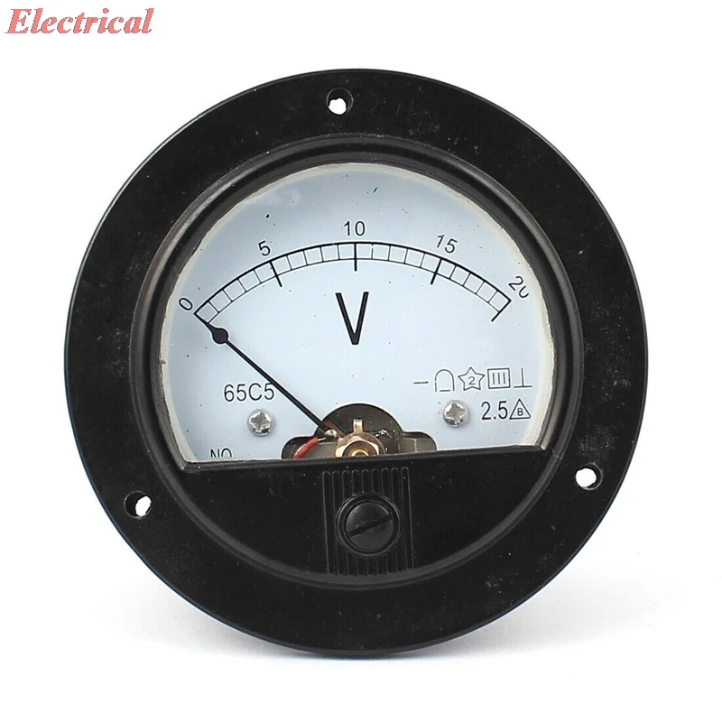 

1pc DC 0-20V Round Analogue Panel Meter Volt Voltage Gauge Analog Voltmeter