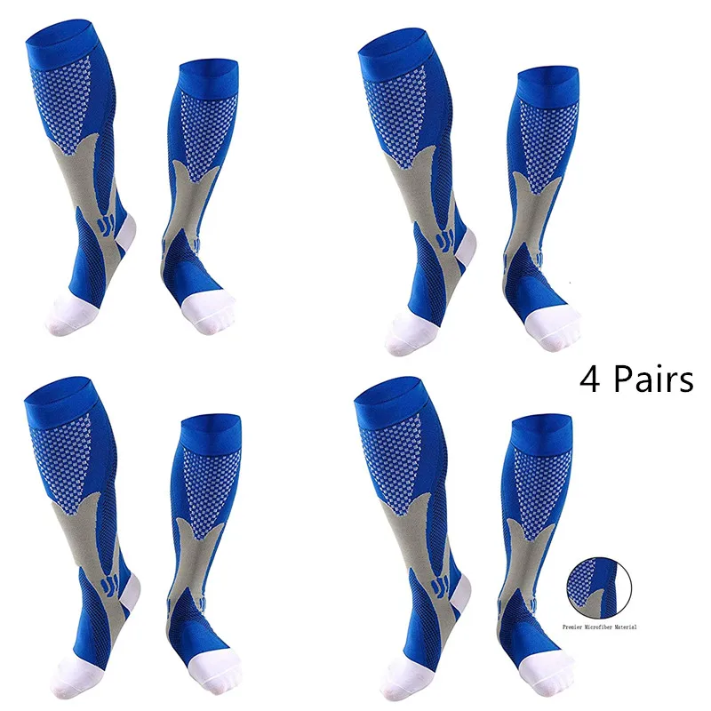 

1/2/3/4/5/6 Pairs Compression Socks Fit For Varicose Veins Football Soccer Stockings 30 Mmhg Men Women Socks For Running Cycling