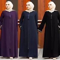 fashion abaya dubai islamic dress middle eastern solid color slim arabian abayas womens dress