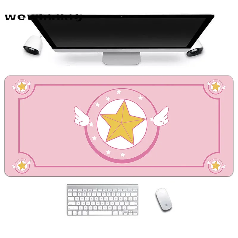 

Cute Gaming Large Mouse Pad Anime Cardcaptor Sakura Mousepad Gamer 80x30cm Kawaii XL Locking Edge Laptop Notebook Desk Mat