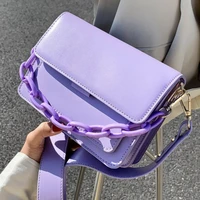 light colors mini flap bag fashion chain female crossbody bag pu leather shoulder bags for women 2021 young girl purple handbags