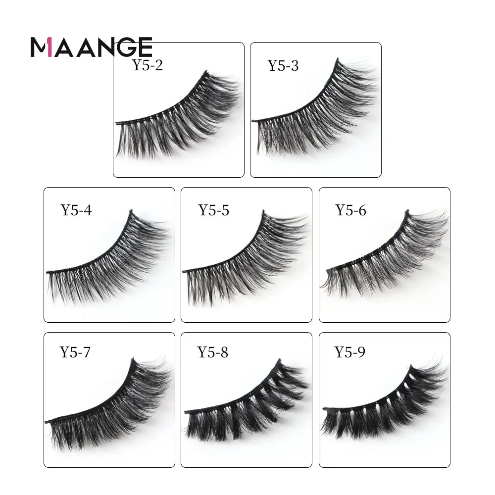 MAANGE 5 пар 3D естественные Ложные ресницы ручной работы Мульти Слои длинные из меха