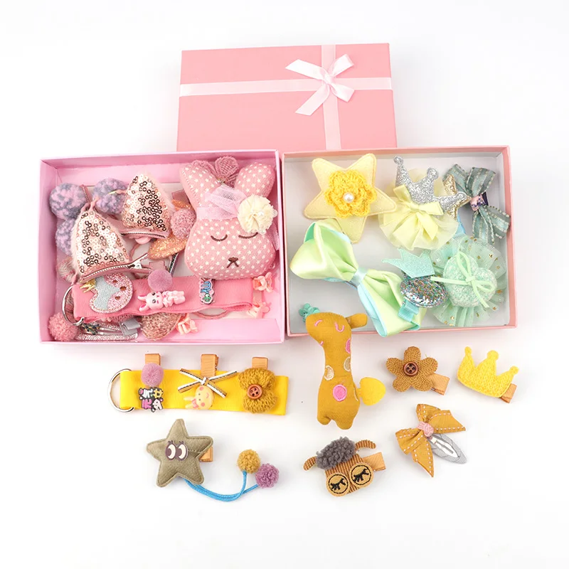 

Children's hair accessories set baby hairpin rubber band girl birthday holiday gift cartoon hair accessories grab clip