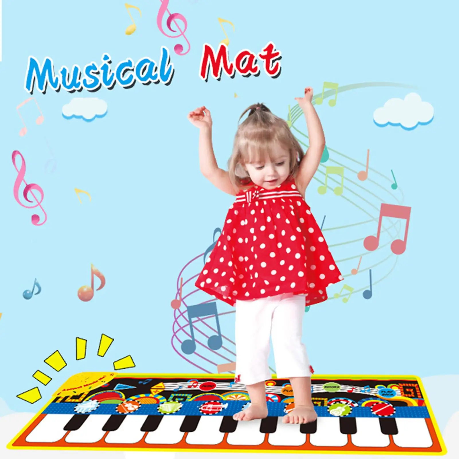 

Carpet Non Slip Play Game Dancing Foldable Musical Keyboard Educational Piano Mat Multifunctional Funny Home Kids Toy Easy Clean