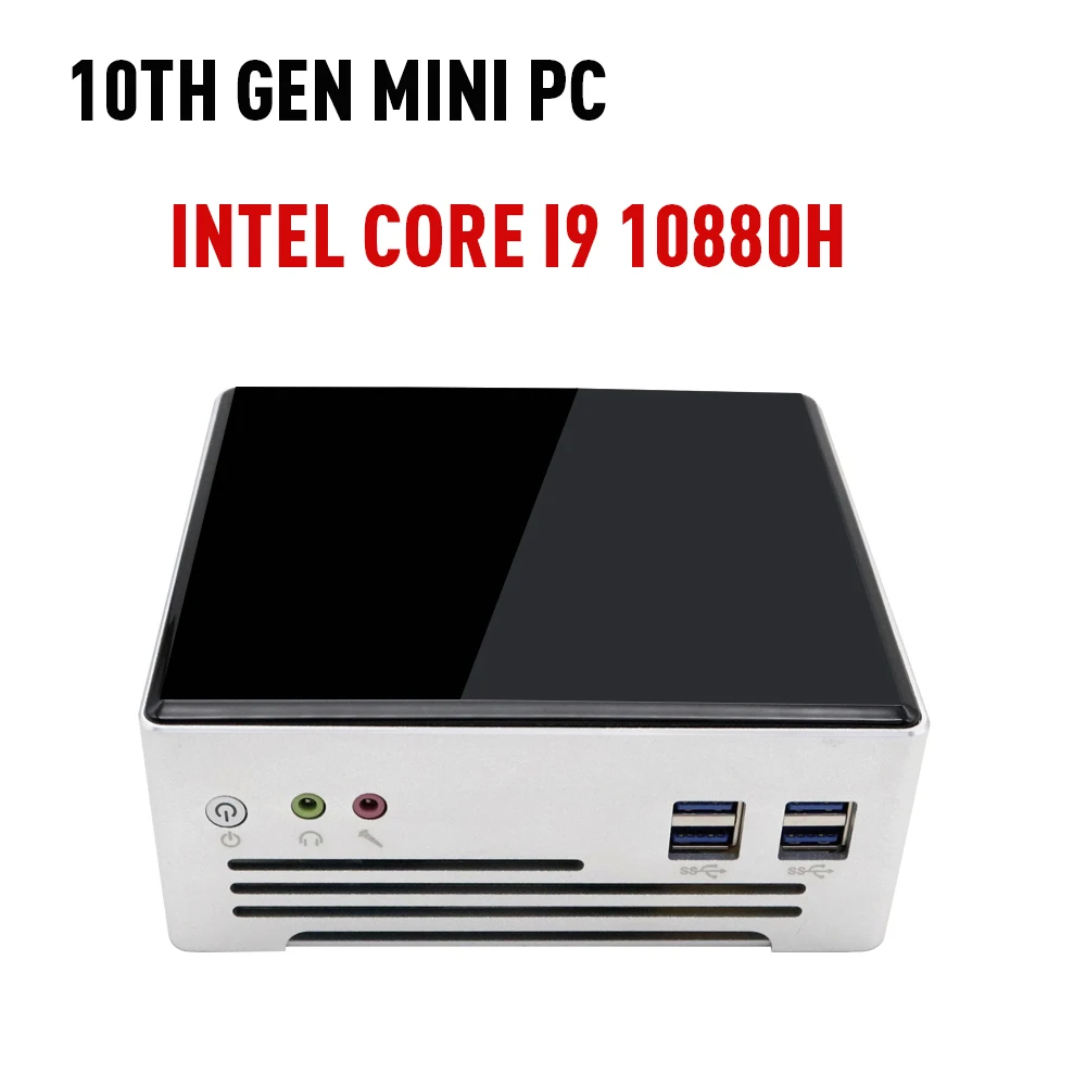 

Настольный ПК Intel Core i9 10880H, игровой мини-компьютер 2 * DDR4 6 * USB 3,0 4K HDMl-совместим с + DP M.2 SATA/NVME Windows 10, мини-ПК