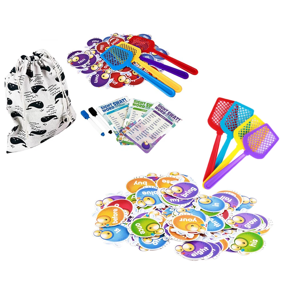 

Sight Words Swat Words Cards Enlightenment Kids Toys Game Shooting Flies English Educational Learning Study Toy Gifts Montessori