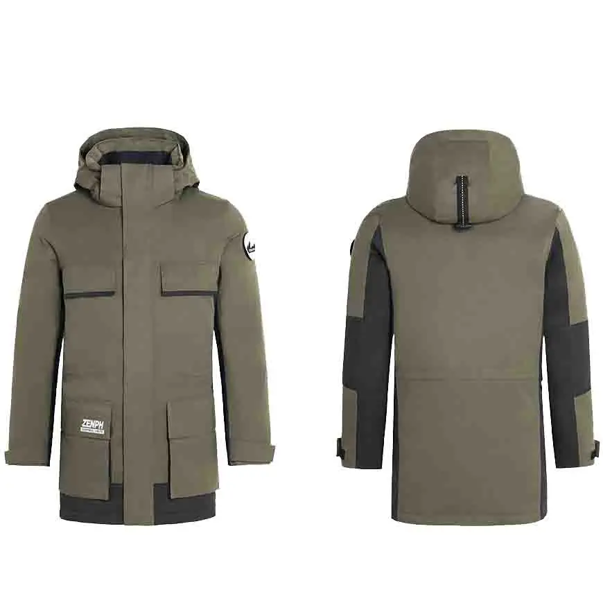 Зимние мужские пуховики Zenph водостойкая теплая куртка на гусином пуху с
