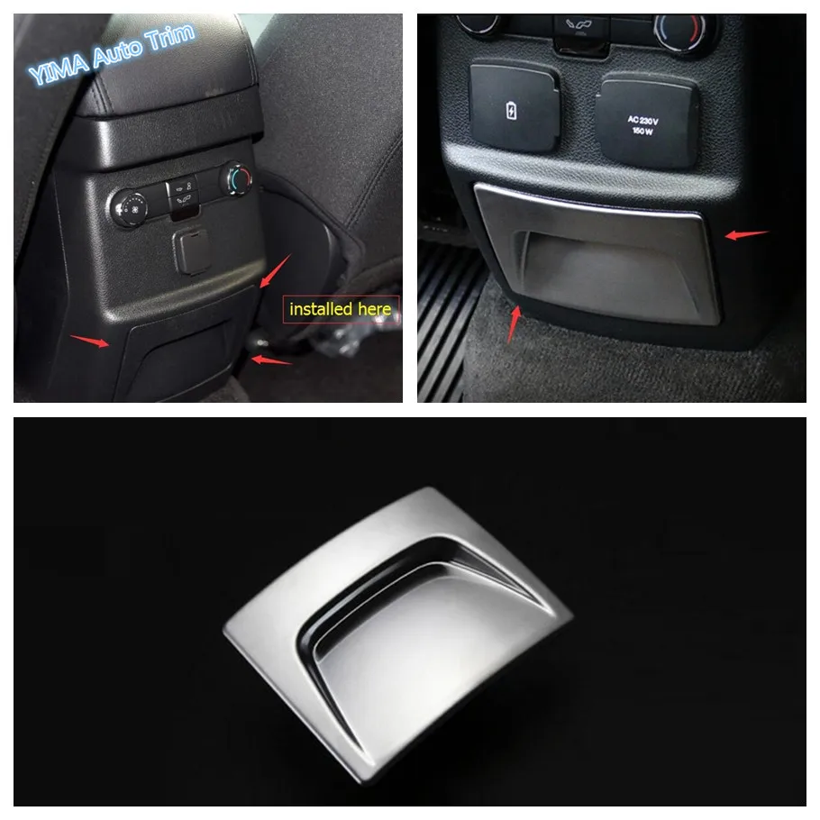 

Lapetus Auto Styling Rear Row Center Armrest Box Decoration Panel Cover Trim 1 Pcs Fit For Ford Explorer 2016 2017 2018 2019 ABS