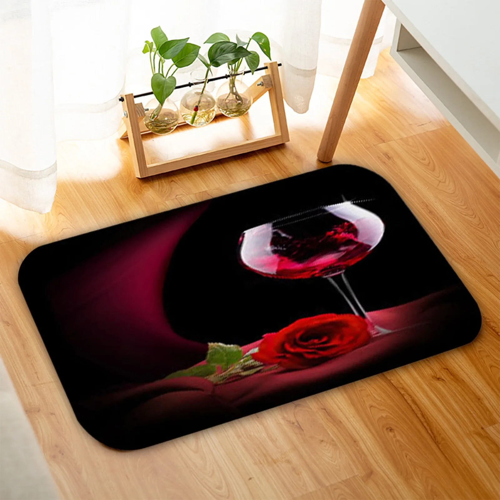 Valentine's Day Welcome Doormats Red Rose Printing Home Carpets Decor Living Room Bathroom Carpet Floor Decorate #T2P | Дом и сад