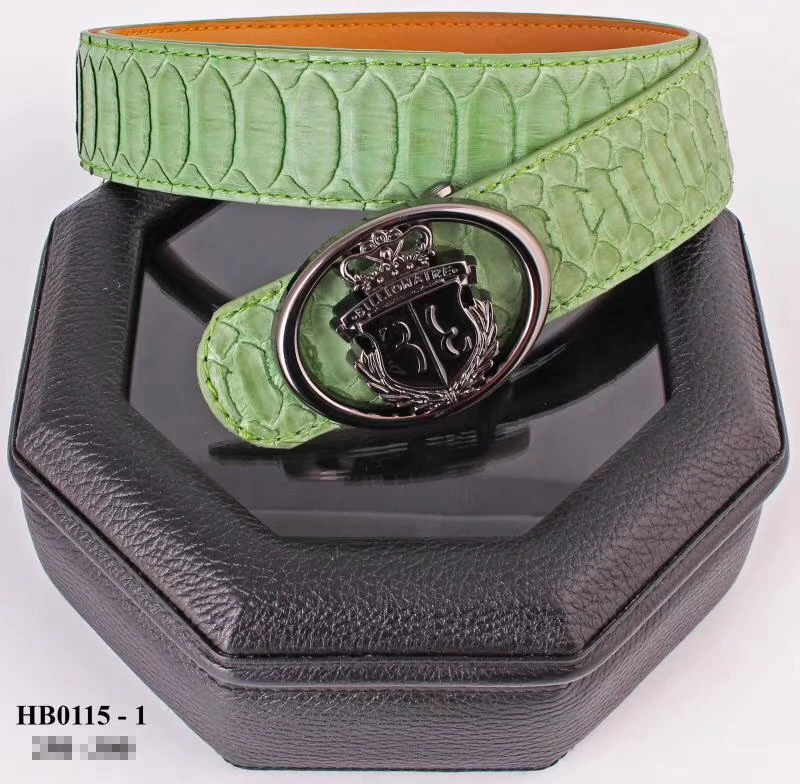 light green Мужской Пояс Миллионера из змеиной кожи, новинка, модная повседневная английская Пряжка из сплава, высокое качество, большой размер 105-130 см - Цвет: light green