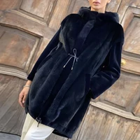 bffur winter fashion natural mink fur coat 2022 women high quality black middle length soft warm mink fur coats hooded overcoats