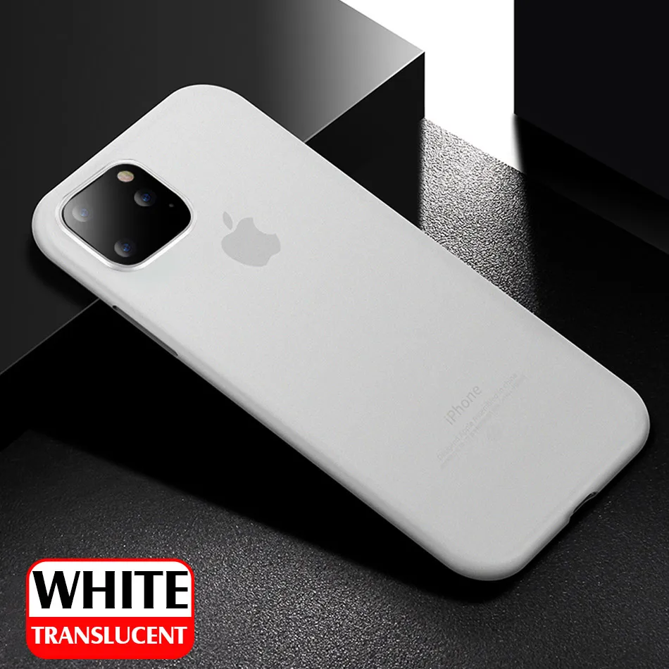 White Роскошный ультра тонкий чехол 0,26 мм для iPhone 11 Pro XS Max XR XS X чехол для iPhone 6 6s 7 8 Plus PC противоударный чехол - Цвет: White