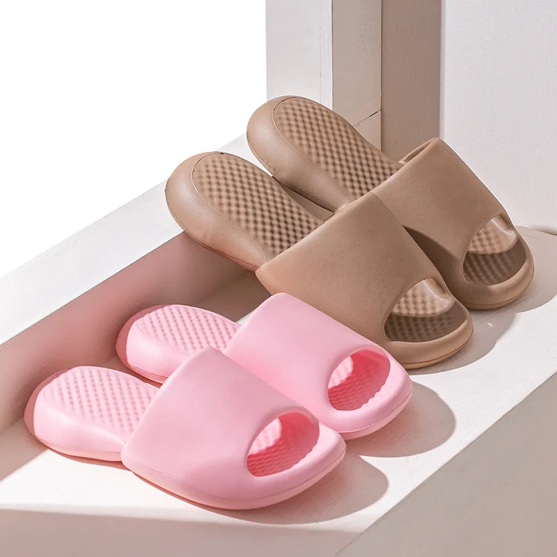 New Thicker Couple Style Thick Sole Soft Indoor EVA Slippers Men Women Anti-slip Sandals Summer Bathroom Bath Platform Shoes