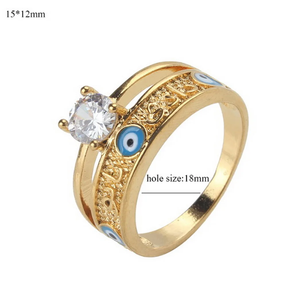 Голубая Эмаль не сужающийся книзу массивный золото со всавкой из цирконов