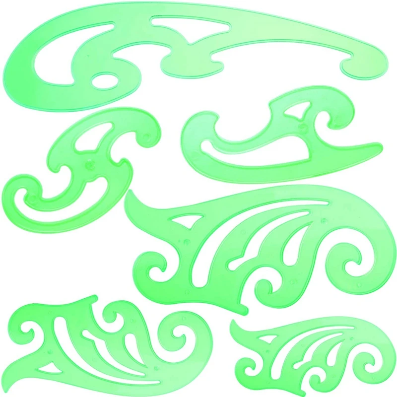 

6 шт. пластиковые французские кривые линейки многофункциональные комиксные шаблоны набор инструментов для чертежа шаблон для рисования 6 р...