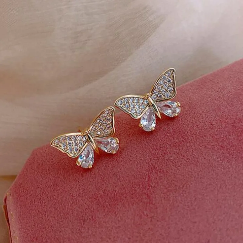

60pcs/ lote VOVT Brand 925 silver needle small butterfly female 2021 new fashion earrings for women jewelry korean fashion