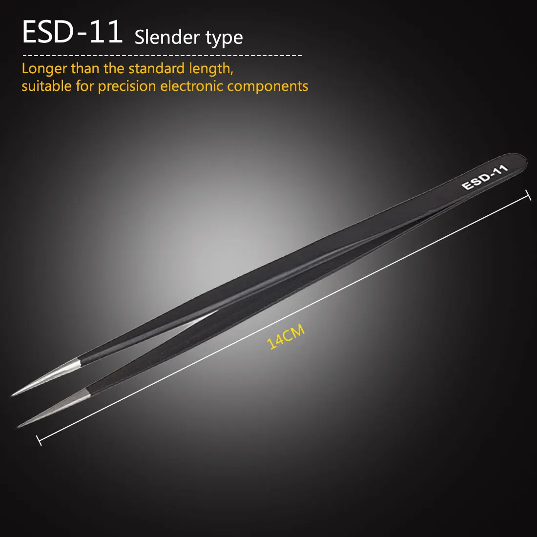 Горячая 1 шт. ESD-14/ESD-15 антистатические изогнутые щипцы с прямым наконечником прецизионные паяльные пинцеты набор электронных антистатических пинцетов инструмент - Цвет: ESD-11