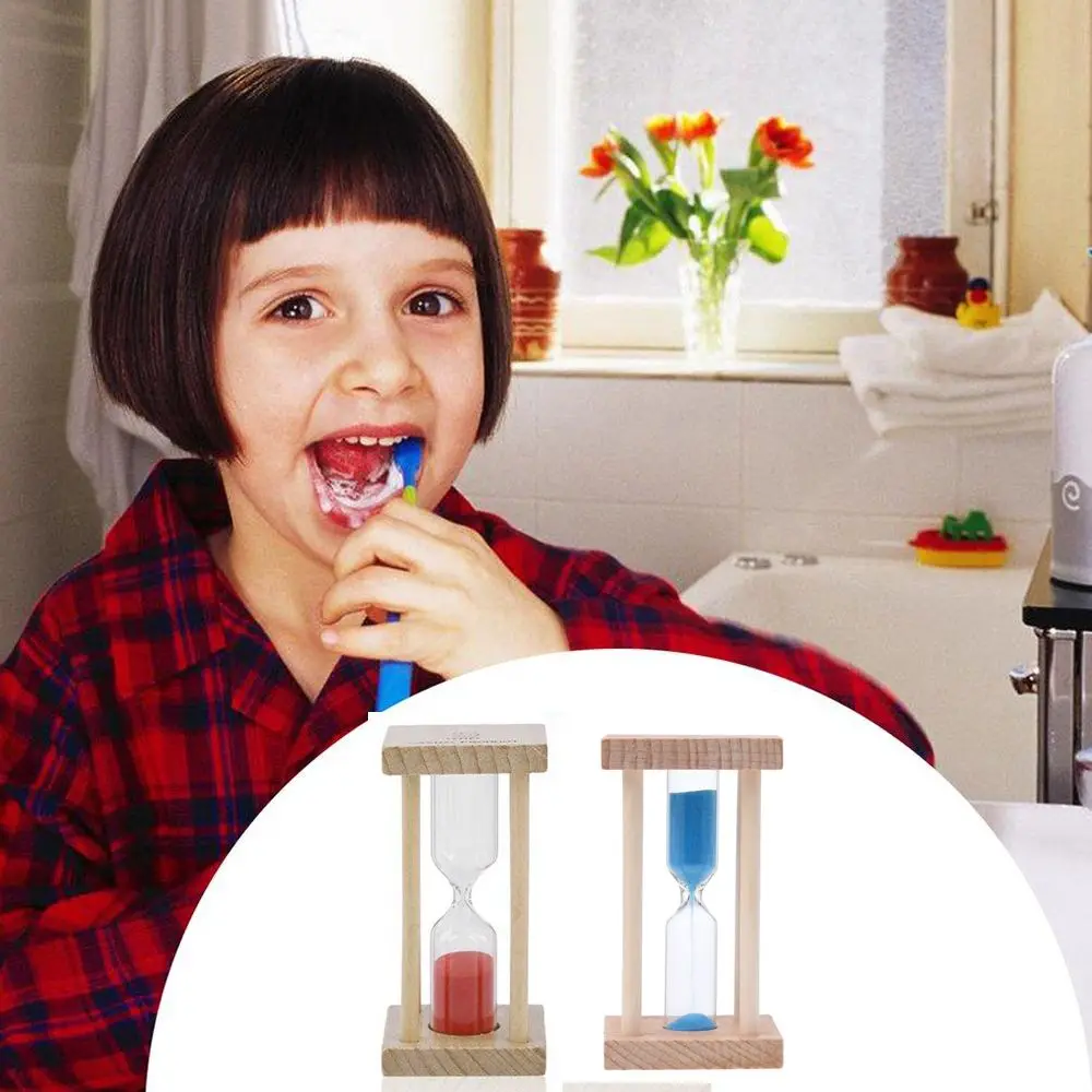 

5 Minutes Colorful Toothbrush Timer Sandglass Sand Clock Timers Wooden 5 Minutes Countdown Kids Timer Sand Clock