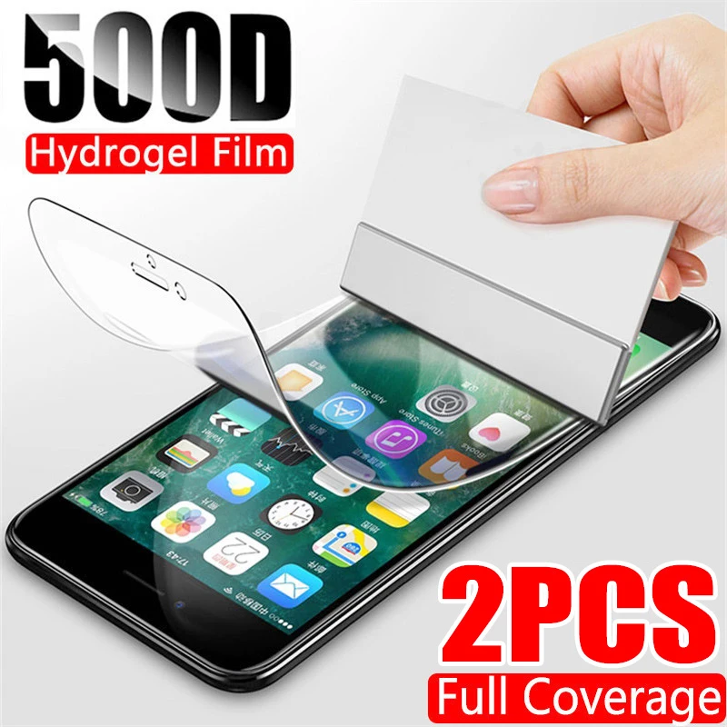 Гидрогелевая пленка 500D для Apple iphone 12 11 Pro XS Max XR X 8 7 Plus SE 2020 2 шт. | Мобильные телефоны