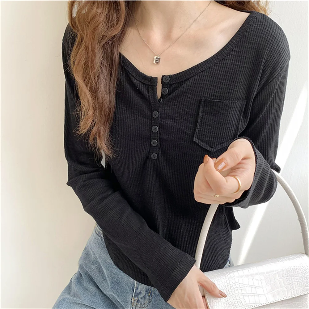 

Женский топ 대размера плюс, новый шикарный свободный хлопковый тонкий стильный Повседневный осенний популярный мягкий однотонный топ 2021, э...