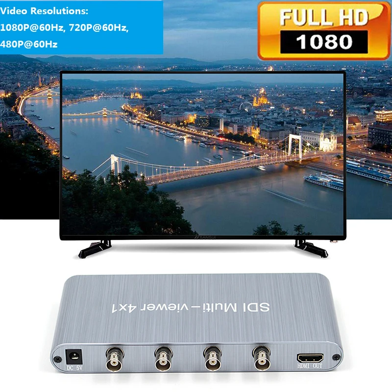 SDI 4X1 Hdmi мульти-просмотра Hdmi Quad экран в режиме реального времени мультипросмотра Switcher Функция полный 1080P и 3D(ЕС США AU UK Plug