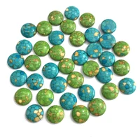 natural stone turquoise cabochon beads flat back round no hole loose beads for jewelry making diy ring necklace accessories