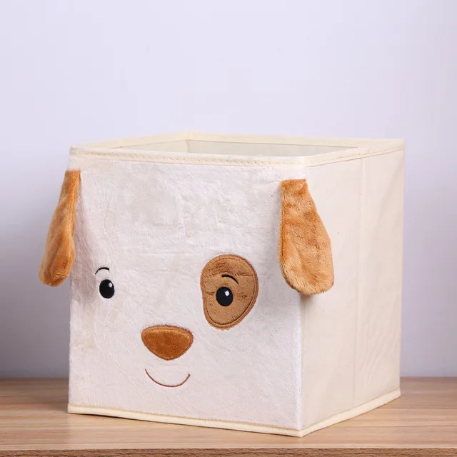 Мультяшный Настольный ящик для хранения складной с вышивкой животных шкаф