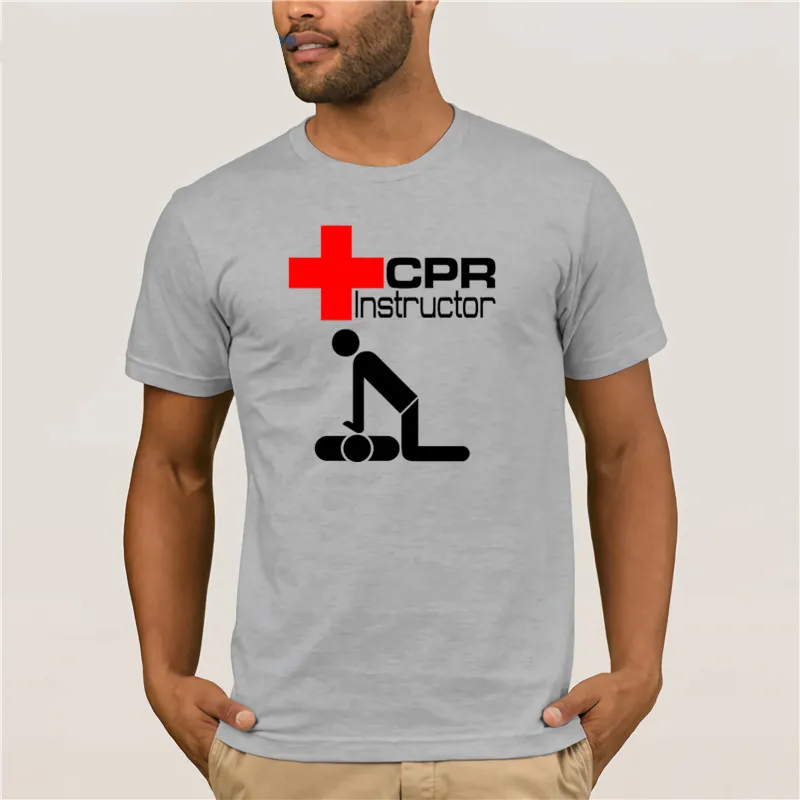 Новая модная трендовая мужская рубашка CPR Первая помощь AED инструктор тренер 100%